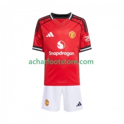 Maillot Manchester United Domicile Tenue pour Enfant 2025-2026 Manche Courte