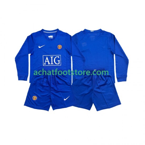 Maillot Manchester United Rétro Extérieur Tenue pour Enfant 2008 Manche Longue