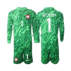 Maillot Pologne Szczesny 1 Gardien 3ème Tenue pour Enfant 2024 Manche Longue Maillot Pologne Szczesny 1 Gardien 3ème Tenue pour Enfant 2024 Manche Longue