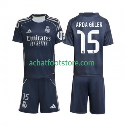 Maillot Real Madrid Arda Guler 15 Extérieur Tenue pour Enfant 2025-2026 Manche Courte