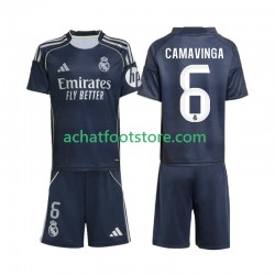 Maillot Real Madrid Camavinga 6 Extérieur Tenue pour Enfant 2025-2026 Manche Courte