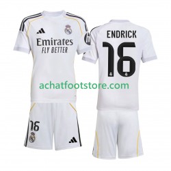 Maillot Real Madrid Endrick 16 Domicile Tenue pour Enfant 2025-2026 Manche Courte