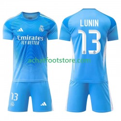 Maillot Real Madrid Andriy Lunin 13 Gardien Domicile Tenue pour Enfant 2025-2026 Manche Courte