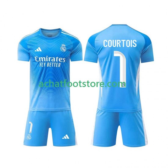 Maillot Real Madrid Thibaut Courtois 1 Gardien Domicile Tenue pour Enfant 2025-2026 Manche Courte