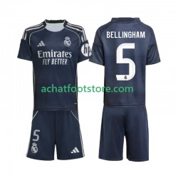 Maillot Real Madrid Jude Bellingham 5 Extérieur Tenue pour Enfant 2025-2026 Manche Courte