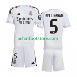 Maillot Real Madrid Jude Bellingham 5 Domicile Tenue pour Enfant 2025-2026 Manche Courte