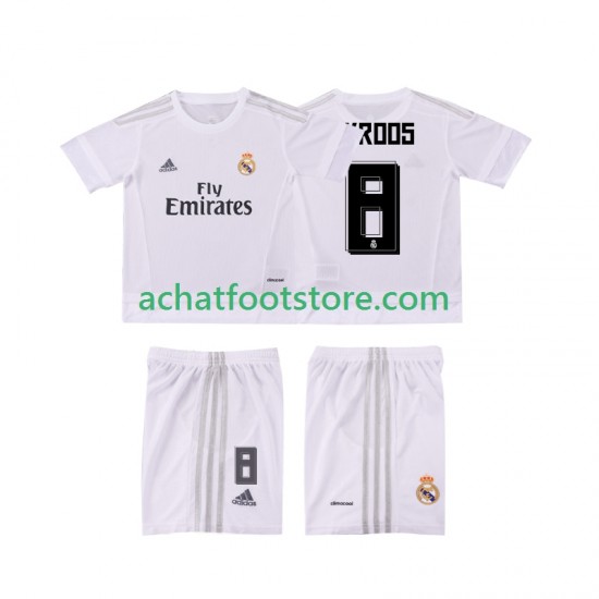 Maillot Real Madrid KROOS 8 Rétro Domicile Tenue pour Enfant 2015 2016 Manche Courte