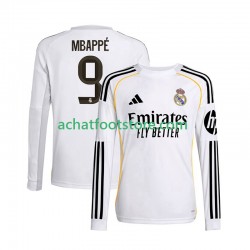 Maillot Real Madrid Mbappé Kylian 9 Domicile Tenue pour Homme 2025-2026 Manche Longue