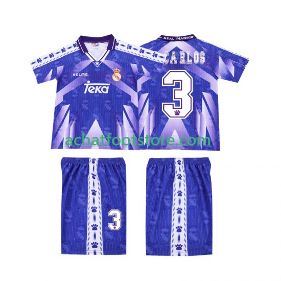 Maillot Real Madrid R CARLOS 3 - Rétro Extérieur Tenue pour Enfant 1996 2004 Manche Courte