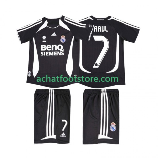 Maillot Real Madrid RAUL 7 Rétro Extérieur Tenue pour Enfant 2006 2007 Manche Courte