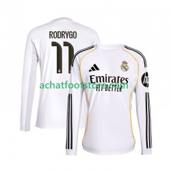 Maillot Real Madrid Rodrygo 11 Domicile Tenue pour Homme 2025-2026 Manche Longue