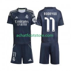 Maillot Real Madrid Rodrygo 11 Extérieur Tenue pour Enfant 2025-2026 Manche Courte