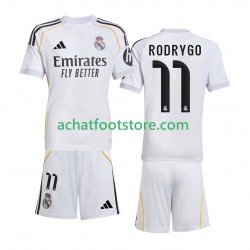Maillot Real Madrid Rodrygo 11 Domicile Tenue pour Enfant 2025-2026 Manche Courte