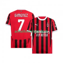 Maillot AC Milan Santiago Gimenez 7 Domicile Tenue pour Homme 2024-2025 Manche Courte Maillot AC Milan Santiago Gimenez 7 Domicile Tenue pour Homme 2024-2025 Manche Courte