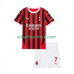 Maillot AC Milan Santiago Gimenez 7 Domicile Tenue pour Enfant 2024-2025 Manche Courte