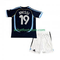 Maillot Argentine Lionel Messi 19 Rétro Extérieur Tenue pour Enfant 2006 Manche Courte