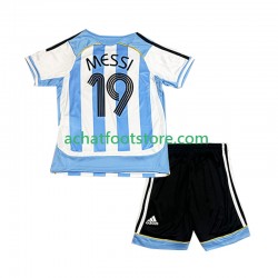 Maillot Argentine Lionel Messi 19 Rétro Domicile Tenue pour Enfant 2006 Manche Courte