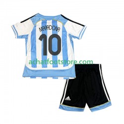 Maillot Argentine Maradona 10 Rétro Domicile Tenue pour Enfant 2006 Manche Courte