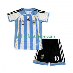 Maillot Argentine Maradona 10 Rétro Domicile Tenue pour Enfant 2006 Manche Courte
