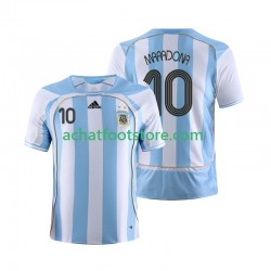 Maillot Argentine Maradona 10 Rétro Domicile Tenue pour Homme 2006 Manche Courte