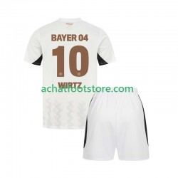 Maillot Bayer 04 Leverkusen Florian Wirtz 10 Extérieur Tenue pour Enfant 2024-2025 Manche Courte
