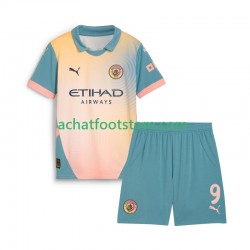 Maillot Manchester City Haaland 9 4ème Tenue pour Enfant 2024-2025 Manche Courte
