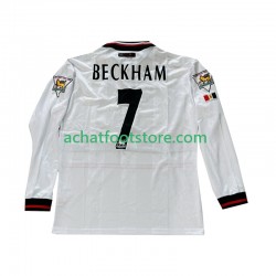 Maillot Manchester United Beckham 7 Rétro Extérieur Tenue pour Homme 1988 2002 Manche Longue