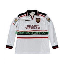 Maillot Manchester United Beckham 7 Rétro Extérieur Tenue pour Homme 1988 2002 Manche Longue