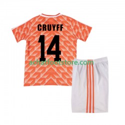 Maillot Pays-Bas Cruyff 14 Rétro Domicile Tenue pour Enfant 1988 Manche Courte