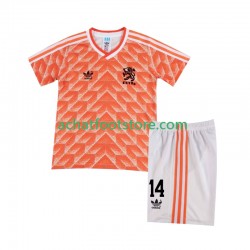 Maillot Pays-Bas Cruyff 14 Rétro Domicile Tenue pour Enfant 1988 Manche Courte