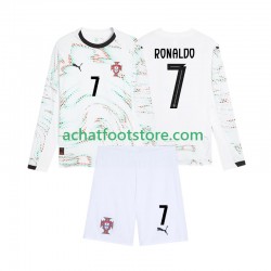Maillot Portugal Cristiano Ronaldo 7 Extérieur Tenue pour Enfant 2025 Manche Longue