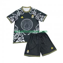 Maillot Real Madrid Versace Black Edition Domicile Tenue pour Enfant 2024-2025 Manche Courte