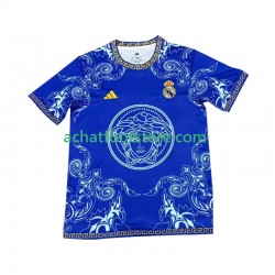 Maillot Real Madrid Versace Blue Edition Domicile Tenue pour Homme 2024-2025 Manche Courte