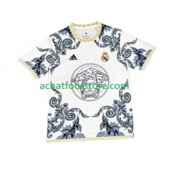 Maillot Real Madrid Versace White Edition Domicile Tenue pour Homme 2024-2025 Manche Courte