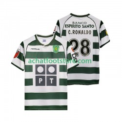 Maillot Sporting CP Cristiano Ronaldo 28 Rétro Domicile Tenue pour Homme 2011 2008 Manche Courte