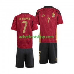 Maillot Belgique De Bruyne 7 Domicile Tenue pour Enfant Euro 2024 Manche Courte