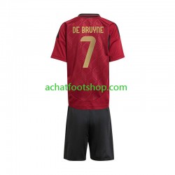 Maillot Belgique De Bruyne 7 Domicile Tenue pour Enfant Euro 2024 Manche Courte
