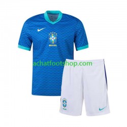 Maillot Brésil Extérieur Tenue pour Enfant Copa America 2024 Manche Courte Maillot Brésil Extérieur Tenue pour Enfant Copa America 2024 Manche Courte