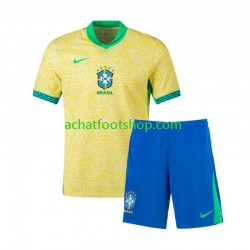Maillot Brésil Domicile Tenue pour Enfant Copa America 2024 Manche Courte Maillot Brésil Domicile Tenue pour Enfant Copa America 2024 Manche Courte