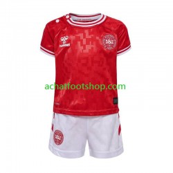 Maillot Danemark Domicile Tenue pour Enfant Euro 2024 Manche Courte