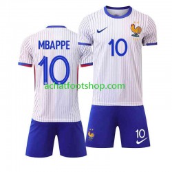 Maillot France Mbappé 10 Extérieur Tenue pour Enfant Euro 2024 Manche Courte