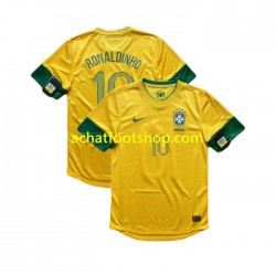 Maillot Brésil RONALDINHO 10 Rétro Domicile Tenue pour Homme 2012 Manche Courte