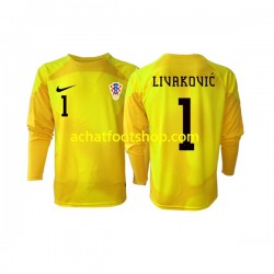 Maillot Croatie Dominik Livakovic 1 Gardien Domicile Tenue pour Homme Coupe du Monde 2022 Manche Longue Maillot Croatie Dominik Livakovic 1 Gardien Domicile Tenue pour Homme Coupe du Monde 2022 Manche Longue