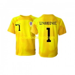 Maillot Croatie Dominik Livakovic 1 Gardien Domicile Tenue pour Homme Coupe du Monde 2022 Manche Courte Maillot Croatie Dominik Livakovic 1 Gardien Domicile Tenue pour Homme Coupe du Monde 2022 Manche Courte