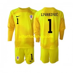 Maillot Croatie Dominik Livakovic 1 Gardien Domicile Tenue pour Enfant Coupe du Monde 2022 Manche Longue Maillot Croatie Dominik Livakovic 1 Gardien Domicile Tenue pour Enfant Coupe du Monde 2022 Manche Longue