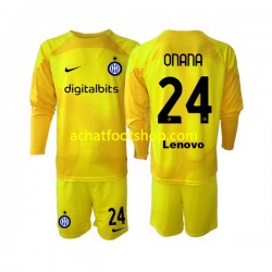 Maillot Inter Milan Andre Onana 24 Gardien Extérieur Tenue pour Enfant 2022-2023 Manche Longue