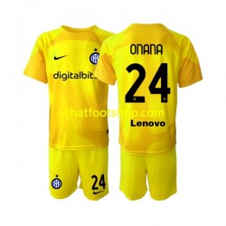 Maillot Inter Milan Andre Onana 24 Gardien Extérieur Tenue pour Enfant 2022-2023 Manche Courte