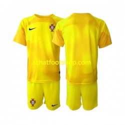 Maillot Portugal Gardien Domicile Tenue pour Enfant Coupe du Monde 2022 Manche Courte