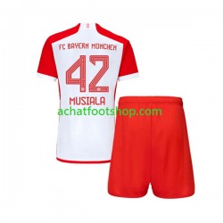 Maillot Bayern Munich Jamal Musiala 42 Domicile Tenue pour Enfant 2023-2024 Manche Courte