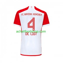 Maillot Bayern Munich Matthijs de Ligt 4 Domicile Tenue pour Homme 2023-2024 Manche Courte